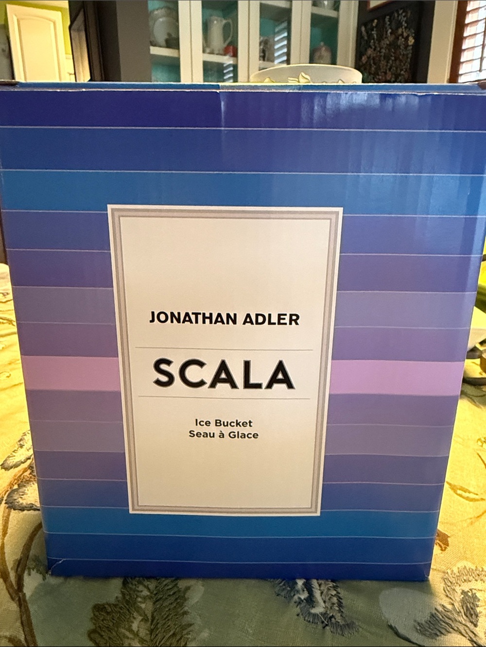 Jonathan Adler Scala Striped Blue & Purple Ice Bucket